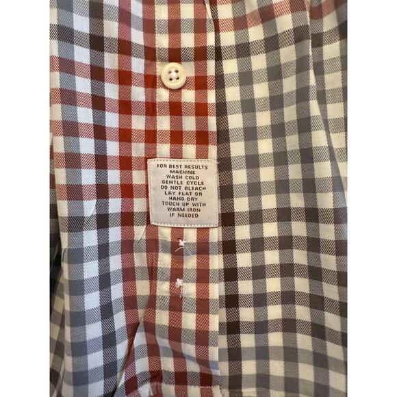 074 Peter Millar Men's Gray Maroon Checkered Button Down Sz XXL Shirt - Picture 4 of 6
